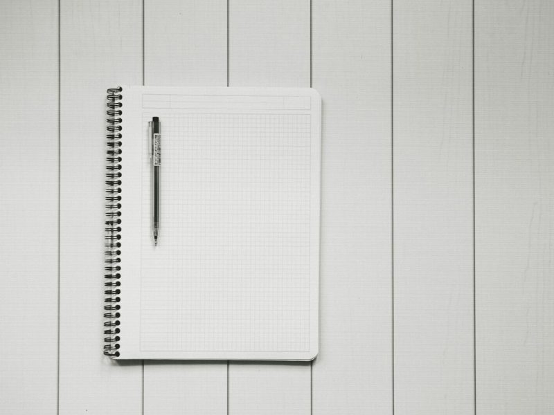 Grid notebook and Muji pen